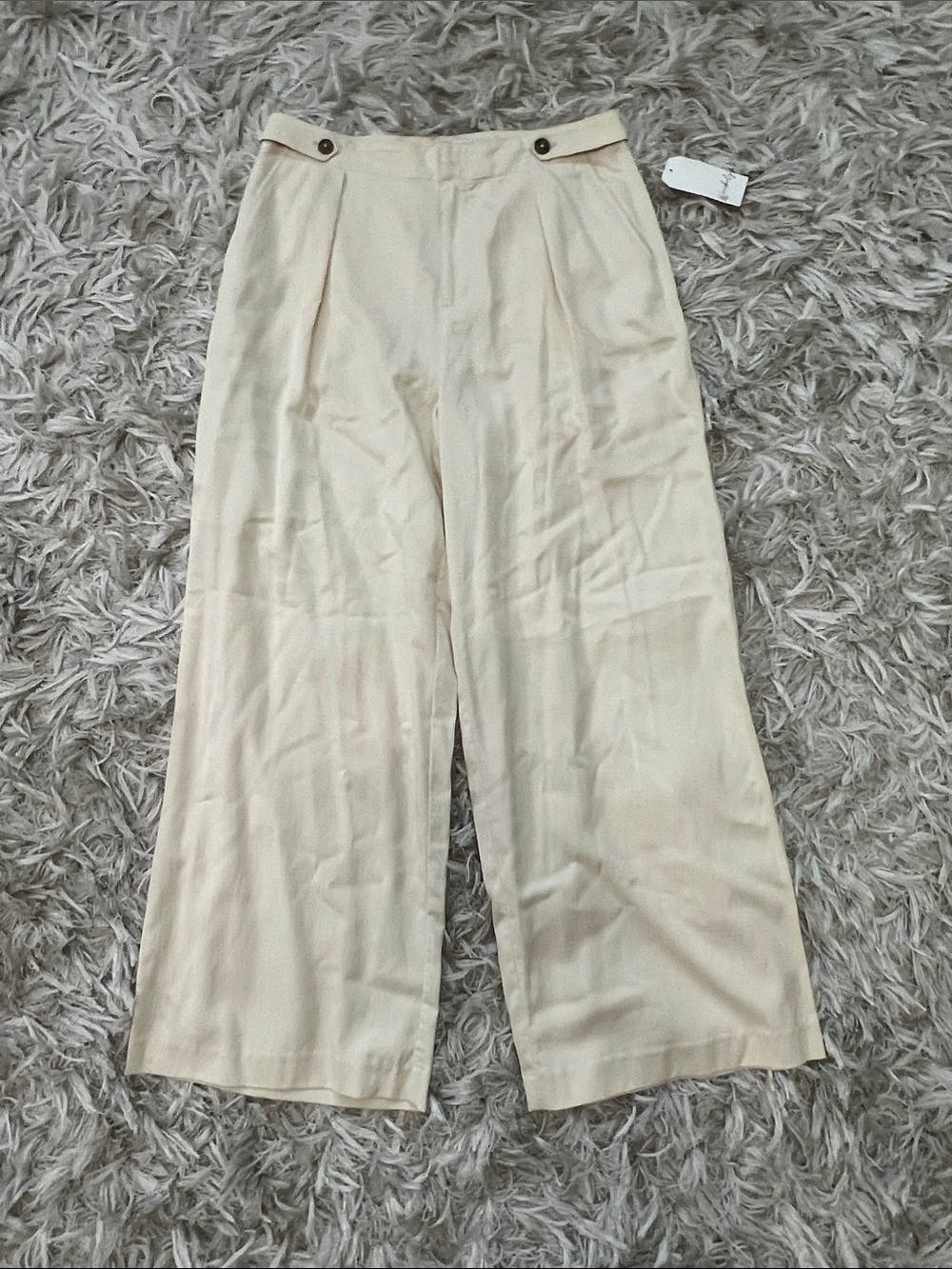 Wonderly Wide Leg Pants in Cream